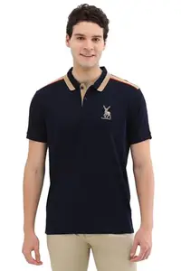 Allen Solly Men's Regular Fit T-Shirt (ASKPSRGFV64095_Navy