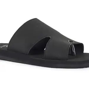 DR STTEP Men's Black Warm Fleec Slipper 9 UK/IND