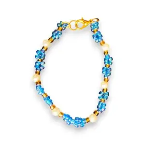 Snowy's Shop Blue Chain Beaded Bracelet for Women and Girls | Trendy Bracelet | Gift for Women and Girls