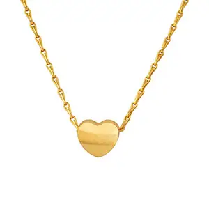 JFL - Jewellery for Less Valentine Latest Love Gift Collection Gold Plated Heart Shape Pendant with Link Chain for Women and Girls (Gold)