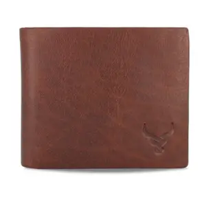 REDHORNS Genuine Leather Wallet for Men | RFID Protected Mens Wallet with 6 Credit/Debit Card Slots | Slim Leather Purse for Men (WM-402B_Brown)
