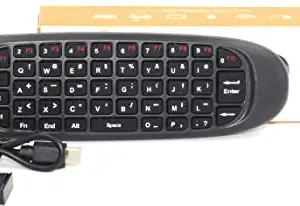 Matnaz Matnaz Stylish Plug & Play Wireless Long Range Portable Air Mouse with Keyboard for Pointing, Typing or Playing