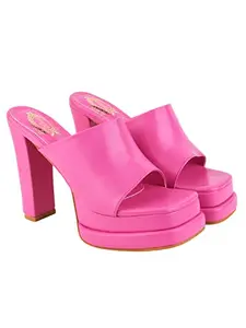 Shoetopia girls Hippo Pink Heeled Sandal - 6 UK (Girls-Hippo-Pink)