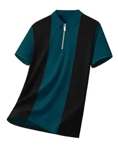 Enitor Stylish Half Sleeves Polo Neck T-Shirt for Mens, Casual Wear T-Shirt for Men, Formal Half Zipper T-Shirts for Boys, Summer Wear Tshirts for Boy