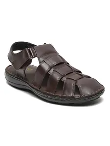 TEAKWOOD LEATHERS Men's Leather Fisherwear Slip Resisdent Sandal for Men, Chappal, Flip Flop (44, Brown)