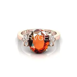 MBVGEMS natural onyx ring 9.50 Ratti Certified gomed/garnet ring Handcrafted Finger Ring With Beautifull Stone hessonite ring Gold Plated for Men and Women