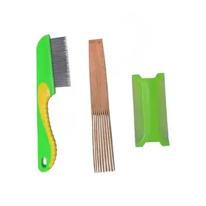 Professional Lice Treatment Comb Set, 3-Piece Combo Pack with Metal and Wooden Combs, Eeroli for Nit Removal