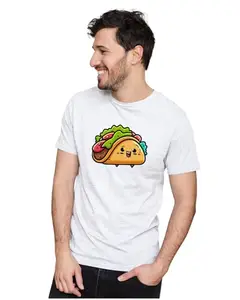 ALLEN BLACK Men's & Women's Regular Fit 100% Cotton T-Shirt (TACOMNUNX-White L Men Round_)