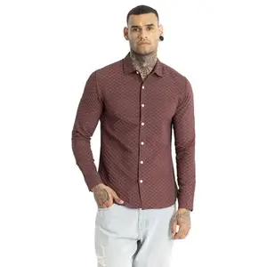 Snitch Ludvig Brown Textured Shirts
