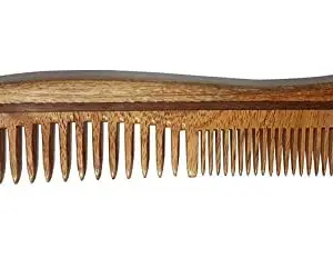 KAVIN Neem Wood Comb Wooden Comb Set Anti Dandruff For Wide Tooth Comb Controlling Hair Fall And Hair Growth (Brown Colour) Pack Of 1 (M5)