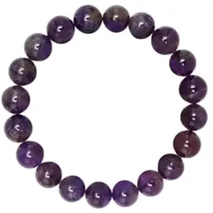 GEMS Collection AAA+++ Amethyst Crystal Bracelet Jamuniya Stone Bracelet जमुनिया रत्न ओरिजिनल ब्रेसलेट Purple Amethyst Bracelet Original Certified Untreated Beads Healing Bracelet For Men & Women