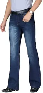Ben Martin Men’s Bell Bottom Jeans || Bootcut Denim Pants || Wide Leg Flared Jeans for Men || High Waist Stretchable Retro Fit || Cotton Jeans for College Casual (0)
