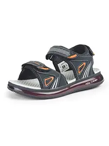 ABROS Men's ASLG0126N Sports Sandal -Navy/Orange -7UK