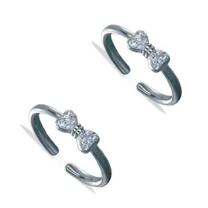 TARAASH 925 Sterling Silver Bow Stylish Toe Ring For Women