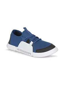 AADI Men's Blue & White Mesh Outdoor Running Casual Shoes