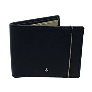 JL Collections Mens Black and Copper Genuine Leather Wallet (8 Card Slots)