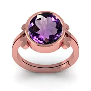 LMDPRAJAPATIS 7.25 Ratti 6.50 Carat Natural Amethyst Katela Gemstone Rose Gold Ring For Men And Women