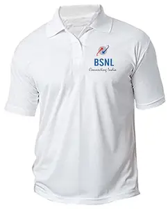 American Apple Airtel Jio Logo Printed Polo/Collar Half Sleeve Jio, Airtel, BSNL, VI Staff T-Shirt for Men and Women (M, BSNL)
