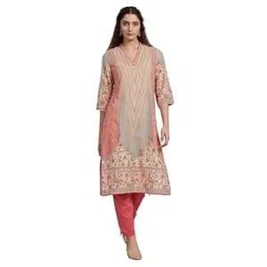 BIBA Women Cotton Printed Straight Kurta