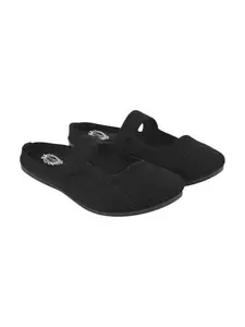 Shoetopia Comfortable Cozy & Chic Flat Black Mules for Women & Girls /EU38