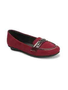 ELLE Decoration ELLE Women's Stylish Slip On Comfortable Loafers Colour-Cherry, Size-UK 6