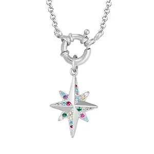 GIVA 925 Silver Silver Hued Polaris Necklace | Gifts for Girlfriend, Gifts for Women and Girls |With Certificate of Authenticity and 925 Stamp | 6 Month Warranty*