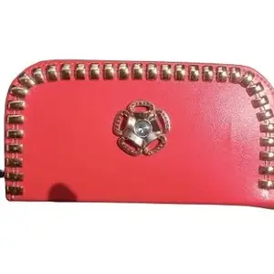 Resin Wallet for Women with Zip Closure(Pink)