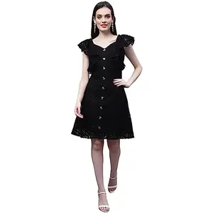 MARC LOUIS 2669 Jannet Black Schiffli Dress- XL