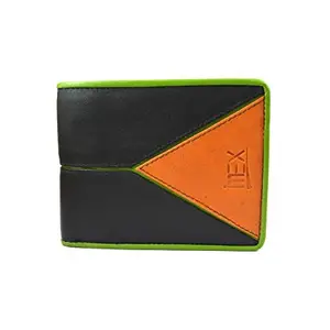 iMEX Men's Black & Tan Genuine Leather Wallet