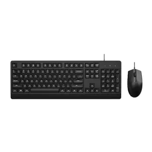 180 Wired Mouse and Keyboard Combo, USB Plug-and-Play, 1200 dpi, Full-Size Layout with Numeric pad, 1-Year Warranty, 0.52 kg, Black, 7J4G3AA