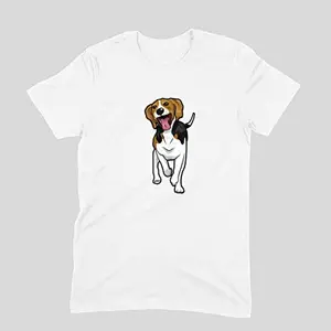 Round Neck T-Shirt (Men) - Fun Loving Beagle (11 Colours) White