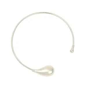 SOHI Women's The Drip Torque Necklace For Casual Wear | Metallic Silver Colour | Alloy Material | Adjustable Closure | Metallic Necklace| Torque Necklace For Women & Girls