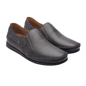 Michael Angelo Men's LLOYED 7701 Black/Navy Leather Shoes -6UK