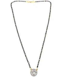 VASUDHA Women Metal Alloy Pendant Necklace Artificial Jwellery| Chain With Pendant | Trendy Pendant Jwellery for Women |Size : Free| Black Color || (VASP09)