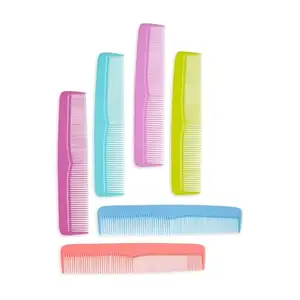 Zodiac Hair Combs Set of 6, Plastic Styling Combs, Multi-Color Pink Blue Green, Professional Detangling Combs