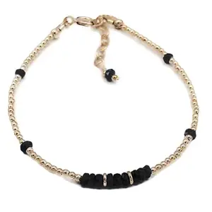 RRJEWELZ Blue Sapphire Bracelet for Men & Women – 3mm Rondelle Faceted Blue Beads – 7 inch Adjustable with Silver Plated Clasp – Healing, Fashion, Gift, Spiritual, Yoga|LCBR_RR_01575