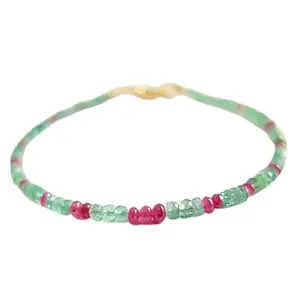 RRJEWELZ Emerald & Ruby bracelet for men & women - 2-2.5mm Rondelle Smooth beads - 7 Inch with Gold plated clasp – Healing, Fashion, Gift, Spiritual, Yoga|LCBR_RR_07476