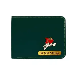 The Unique Gift Studio Leather Wallet for Men and Boys Personalized Wallet | Customise Gifts for Men | Customized Wallet with Name & Charm | Purse (Green 10)