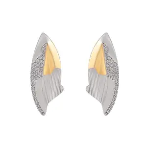 Shaze Corollary Earring | Modern Earring | Brass earring | Earring | Color - Silver