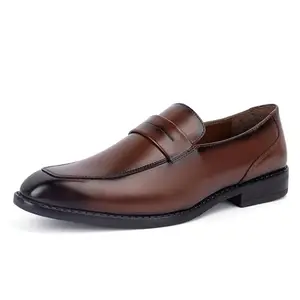 LOUIS STITCH Formal Shoe for Men Shoes |Breathable Lining, Moccasins Style | Comfortable for Formal, Business Casual, Parties | Tan, UK Size 11 (SX__MC)