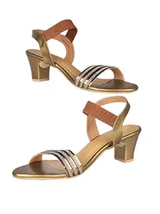 WalkTrendy Womens Synthetic Copper Sandals With Heels - 4 UK (Wtwhs628_Copper_37)