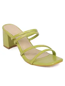 ICONICS Women's Heels, Green, 5