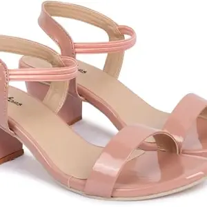 Picktoes PT-GD602 Women's Pink Synthetic Leather Casual Heel Sandal