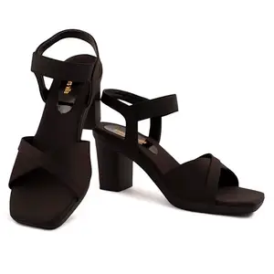 Women’s Block Heel Fashion Sandals with Adjustable Ankle Strap (Black, 4)