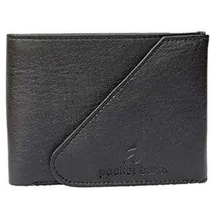 pocket bazar Men Casual Artificial Leather Wallet (9 Card Slots) (Black)