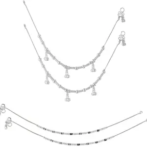 Heer Collection Traditional Trendy Jewellery All Occassions Anklets Payal Pair for Women/Girls Alloy Anklet (Pack of 4)(Combo Payal-105&116-(1PairEach))