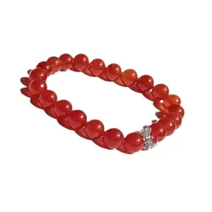 Shircreations Handmade Red Agate Bloodstone Healing Crystal Bracelet With Butterfly Charm – Natural 8mm Gemstone Beads for Vitality, Strength & Grounding – Stretchable Yoga Bracelet for Men & Women