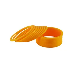 MAYA FASHION Yellow Plain Acrylic Bangle With Very Extra Large Size Elegant Extra Large Size Bangle | Perfect Fit for Plus Size banglesTrendy and Comfortable Fit for woman and girls | (Sku-ban1411)