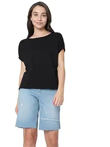 Vero Moda Women's Regular T-Shirt (10274950- Black L)