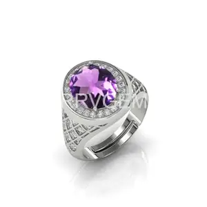APSSTONE amethyst ring 5.25 Ratti / 5.00 Carat PANCHDHATU Handcrafted Finger Ring With Beautifull Stone Men & Women Jewellery Collectible LAB - CERTIFIED